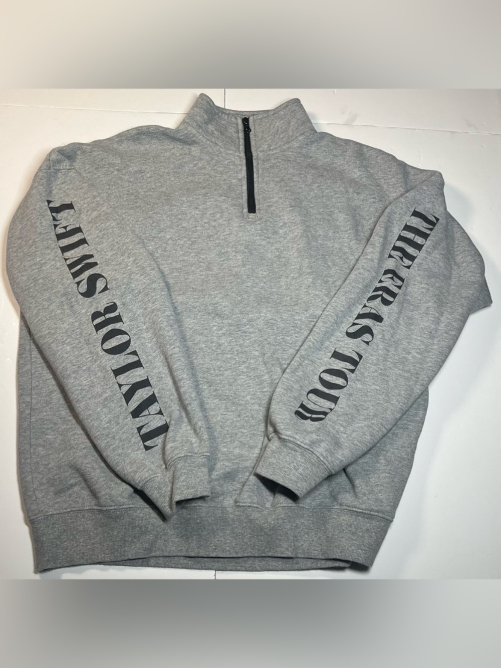 Taylor Swift S The Eras Tour Gray Quarter Zip Crewneck Sweatshirt Official Merch - Picture 4 of 16